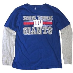 NFL NY Giants Boys Long Sleeve Logo Tee